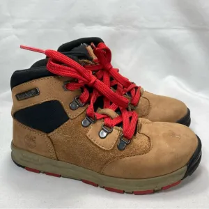 Timberland Scramble Hiking Boots 2573R High Top Lace Up Wheat Black Youth 13