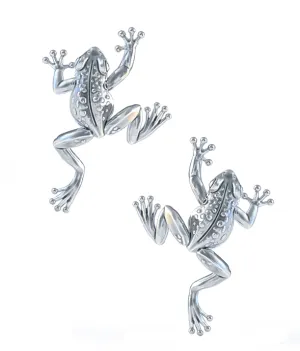 Tiny Climbing Frog Earring Studs
