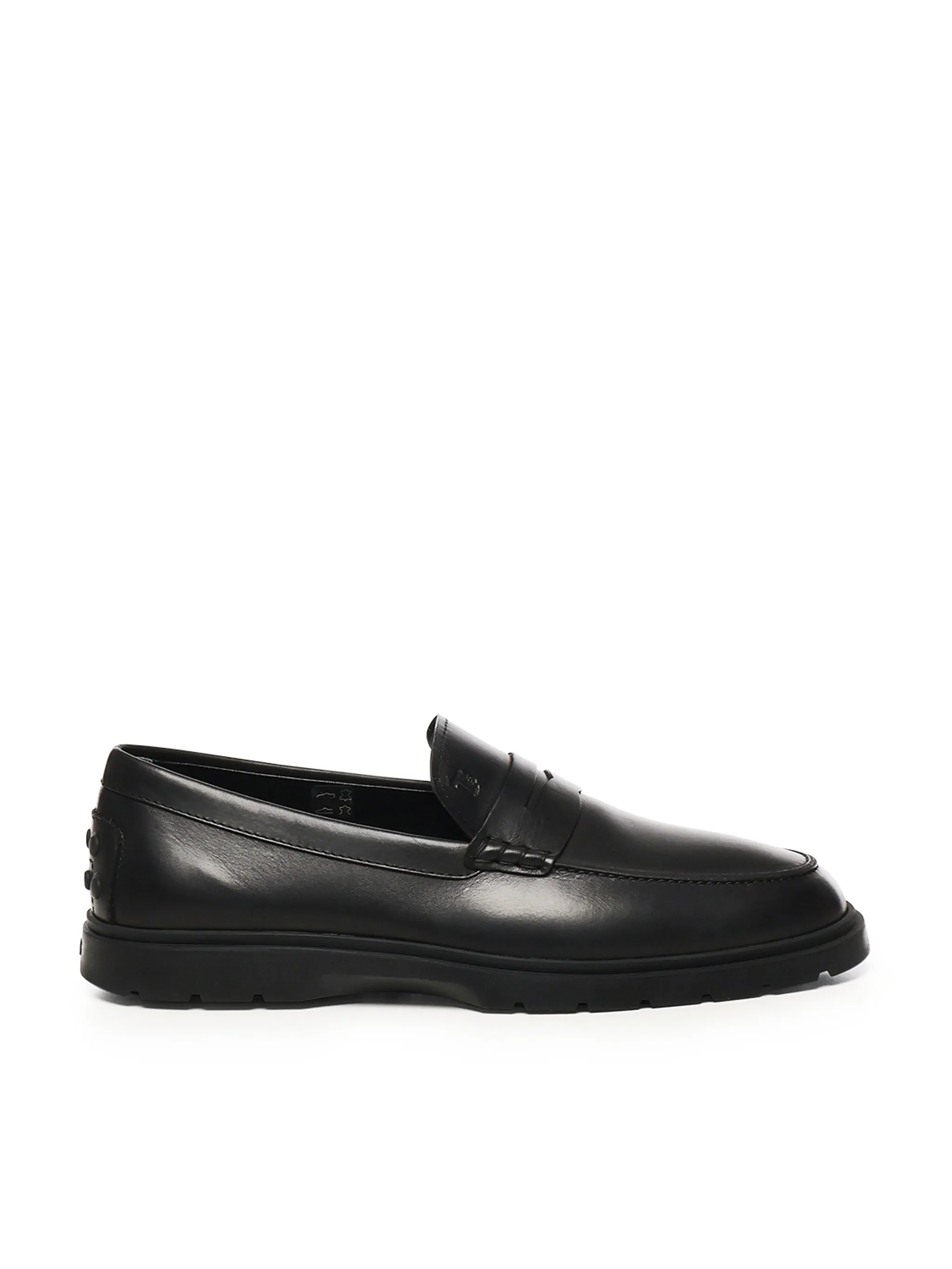 Tod's Calfskin Black Leather Loafers