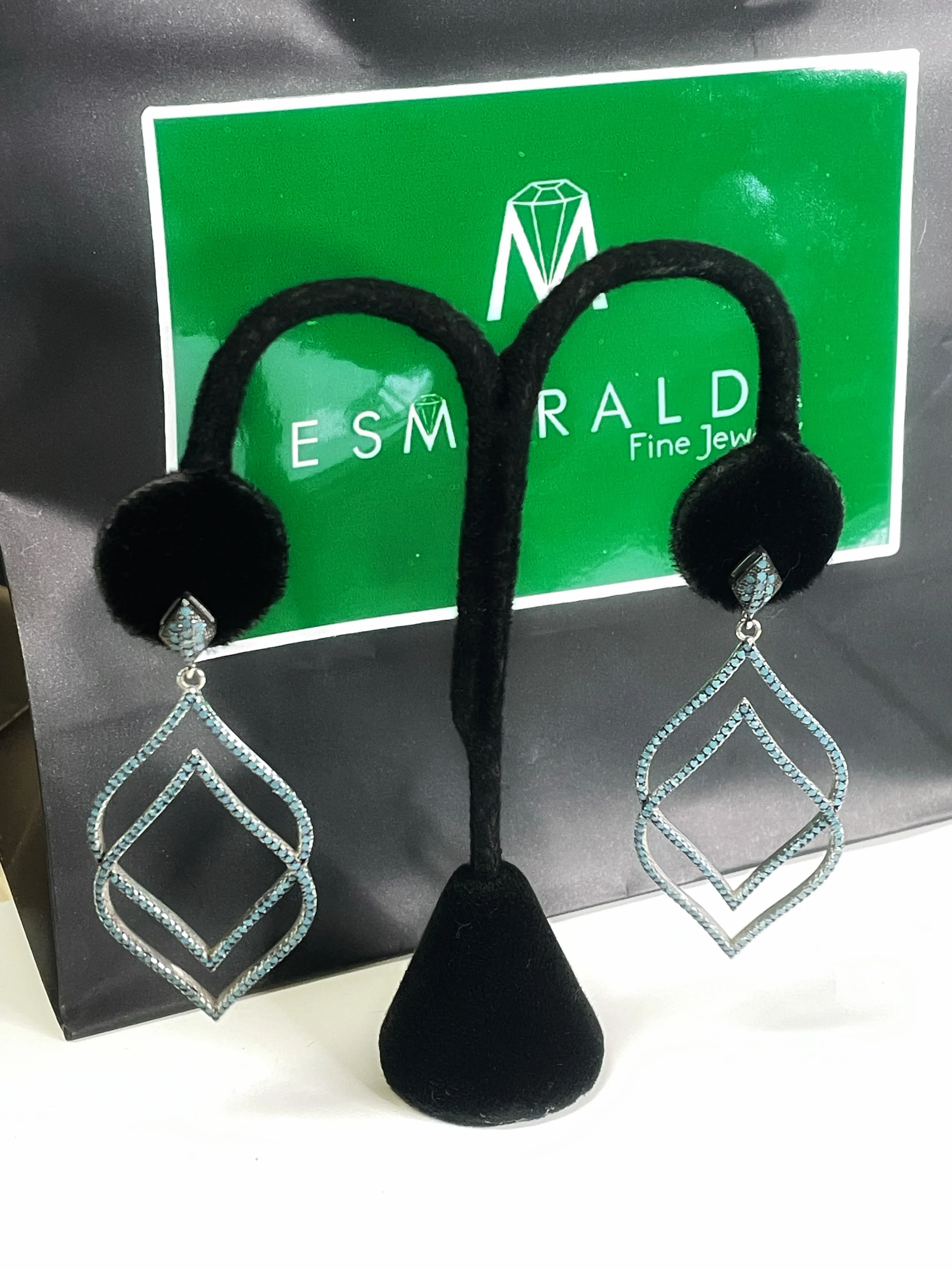 Turquoise Stone Pointed Teardrop Earrings