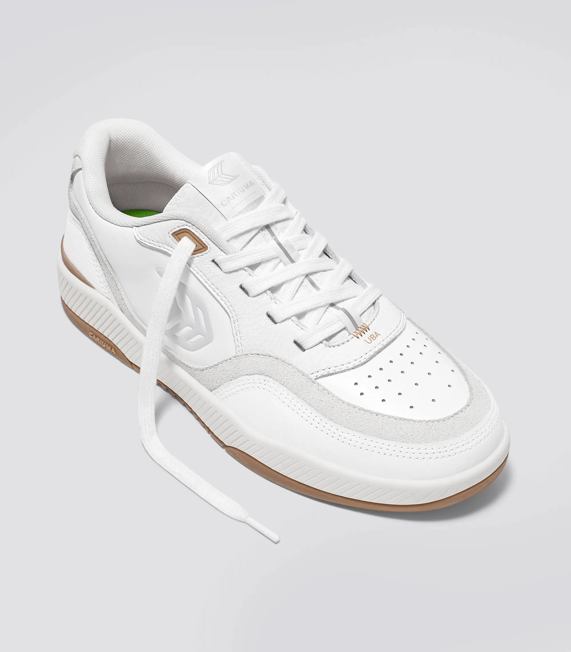 UBA White Leather Smoke White Suede Ice Logo Sneaker Men