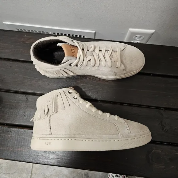 UGG Unisex Cali Fringe Suede Leather High-Top Sneaker