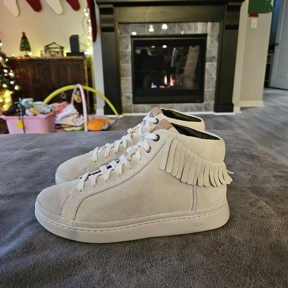 UGG Unisex Cali Fringe Suede Leather High-Top Sneaker