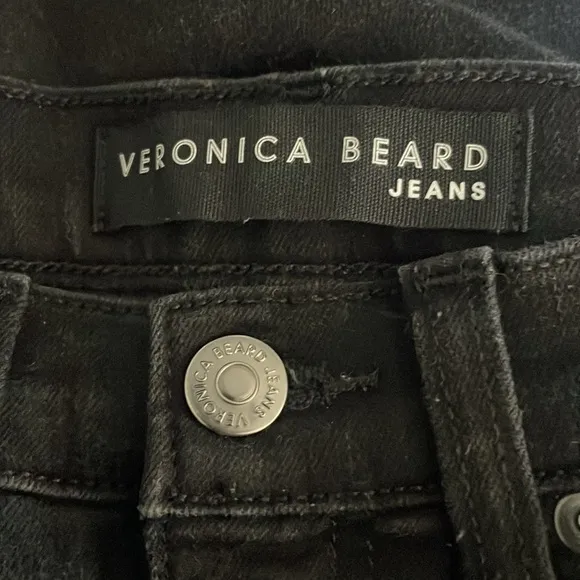 Veronica Beard Debbie High Rise Ankle Crop Skinny Jeans Raven Black 28 / 6