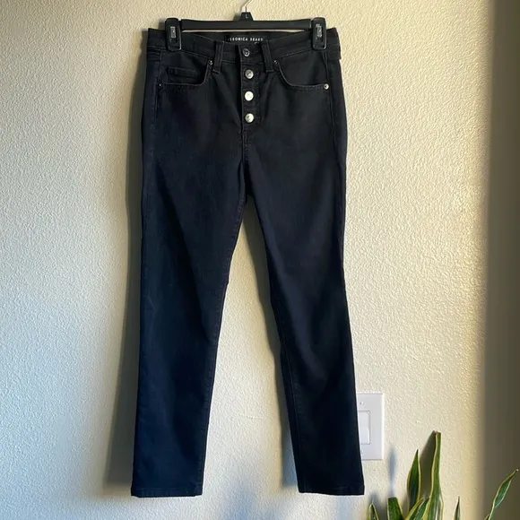 Veronica Beard Debbie High Rise Ankle Crop Skinny Jeans Raven Black 28 / 6