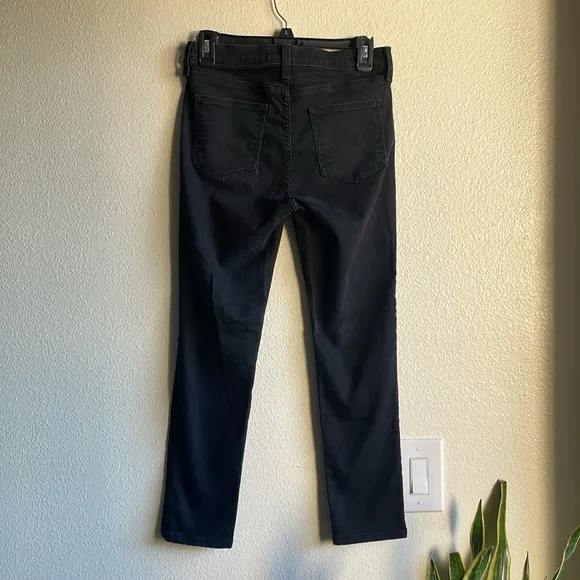 Veronica Beard Debbie High Rise Ankle Crop Skinny Jeans Raven Black 28 / 6