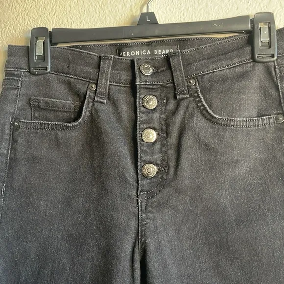 Veronica Beard Debbie High Rise Ankle Crop Skinny Jeans Raven Black 28 / 6