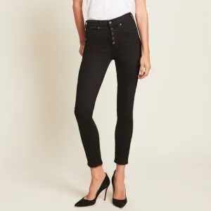 Veronica Beard Debbie High Rise Ankle Crop Skinny Jeans Raven Black 28 / 6