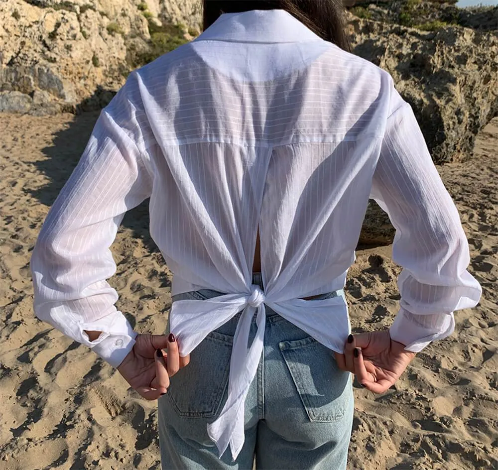 White Beirut Cotton Button Up Shirt