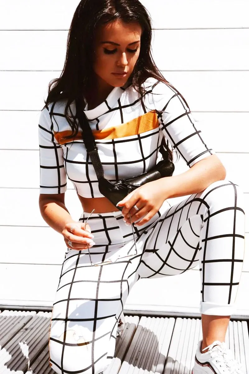 White Check and Mustard Stripe Co-ord - Lainey