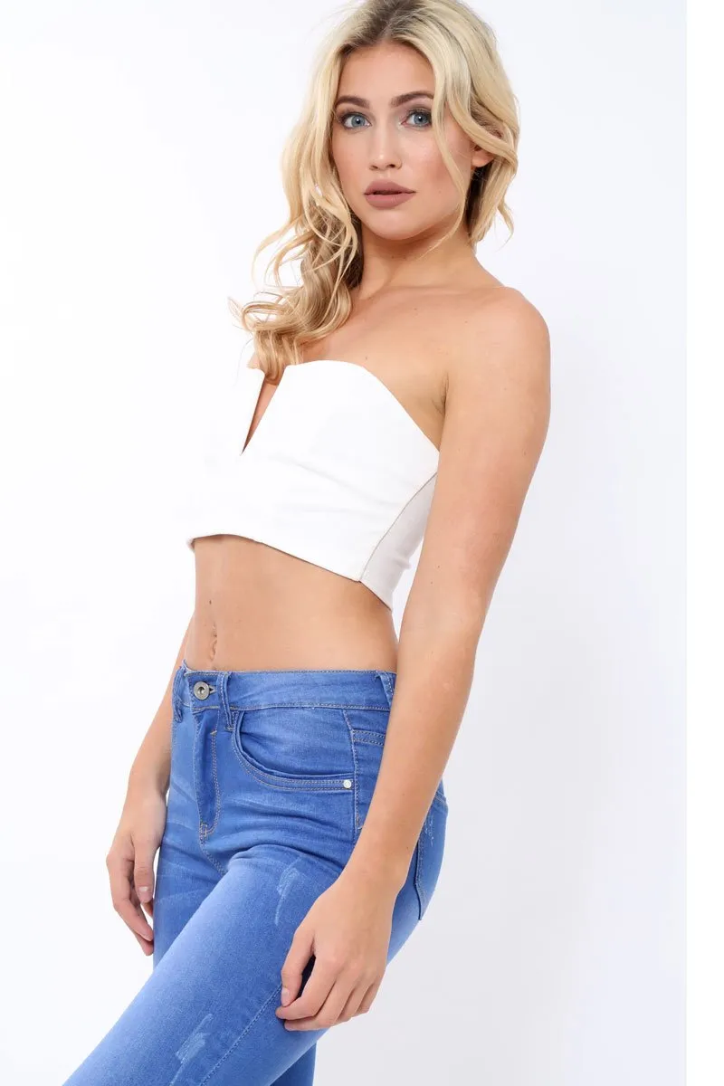 White V Front Boob Tube - Amalina