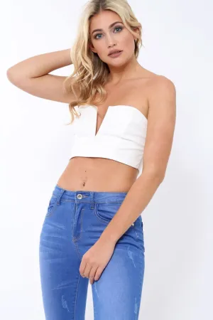 White V Front Boob Tube - Amalina