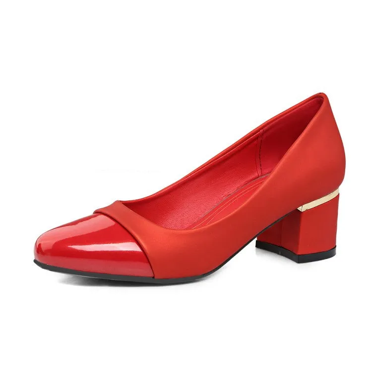 Women's High Heeled Chunky Heels Pumps