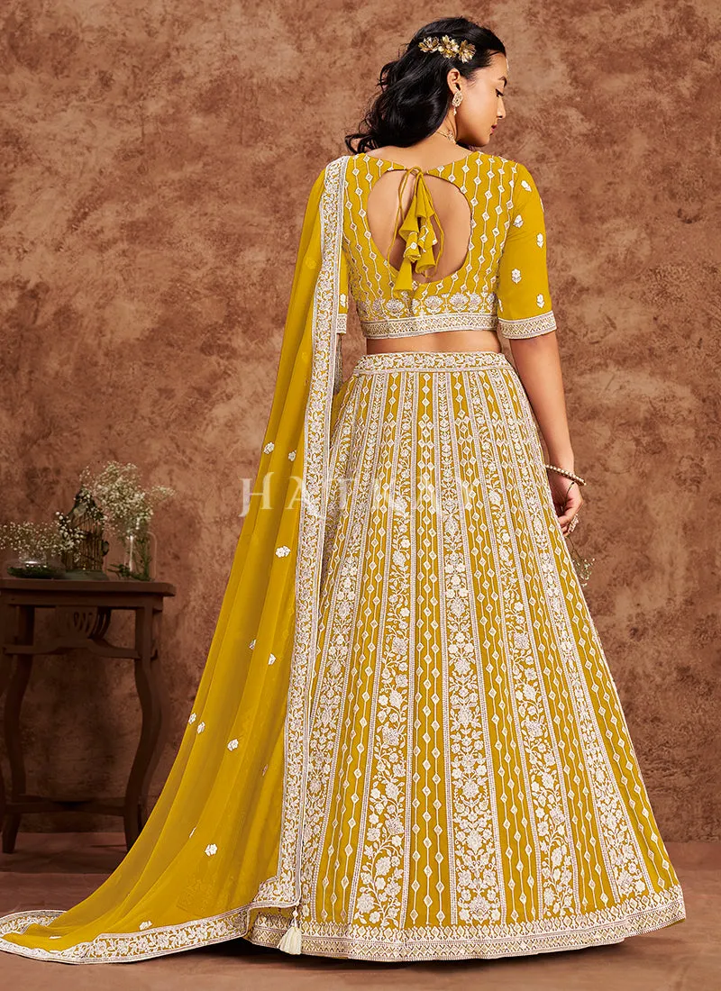 Yellow Georgette Lehenga Choli